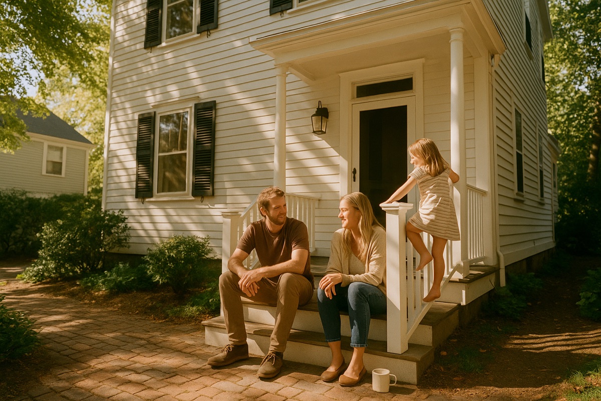The Ashworth family at home in Wellesley